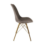 Chair Velvet Taupe - Gold frame
