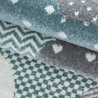 Round children's floor rug - Bambi Clouds Blue