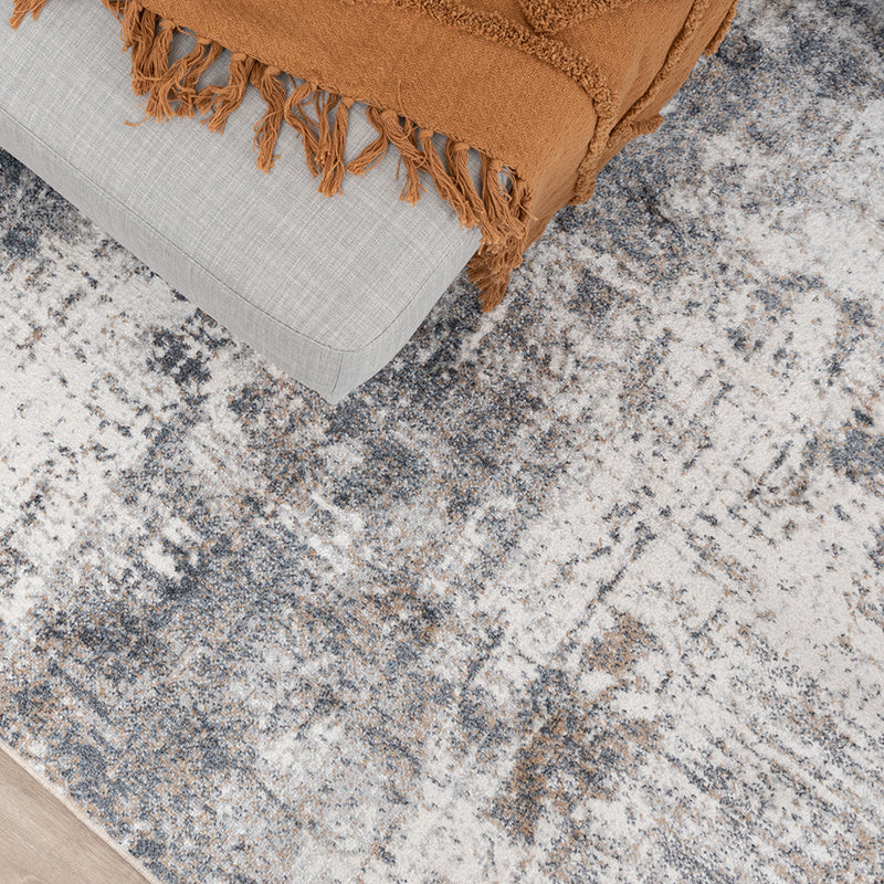 Washable Abstract Rug - Misha Grunge Cream/Grey