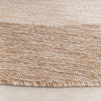 Round Indoor & Outdoor Rug – Sierra Border Cream/Beige