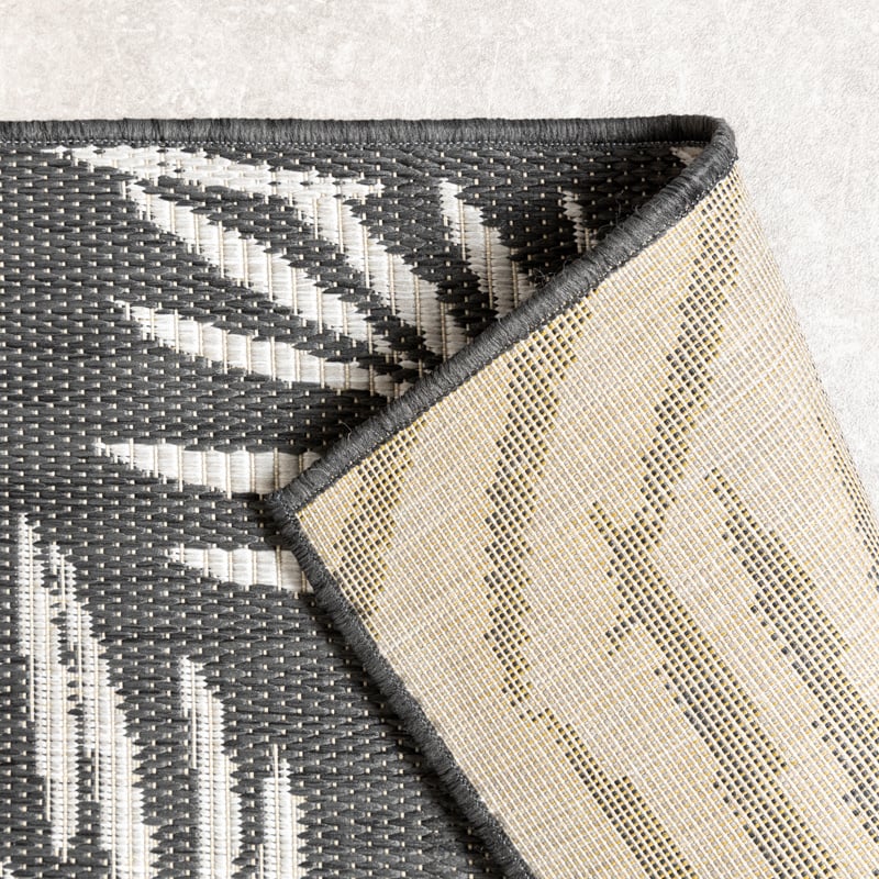 Outdoor Rug - Malta Leaves Black