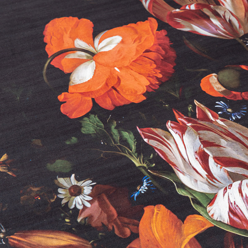 Floral Rug - Florine Black/Orange