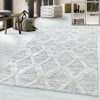 Scandinavian Floor Rug - Pitea Diamond Grey