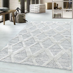 Scandinavian Floor Rug - Pitea Diamond Grey