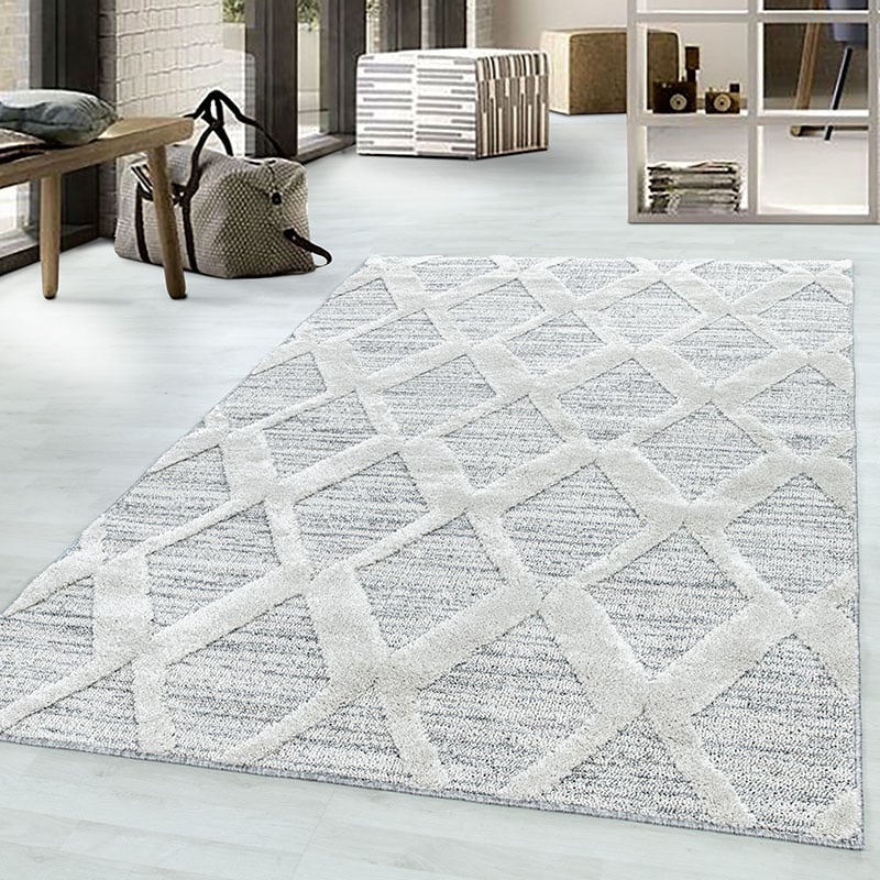 Scandinavian Floor Rug - Pitea Diamond Grey