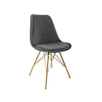 Chair Velvet Dark Grey - Gold frame