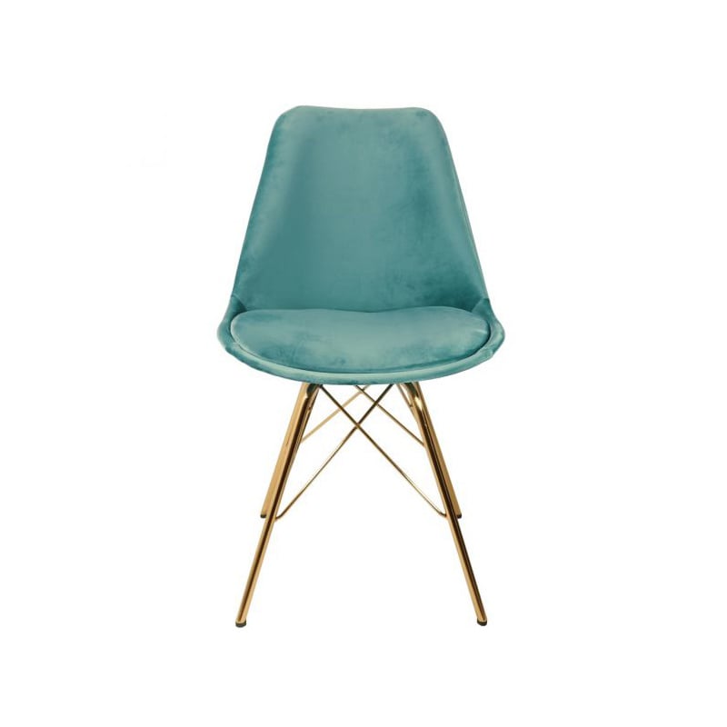 Velvet Chair Mint Green - Gold Frame
