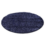 Round High Pile Floor Rug - Life Blue