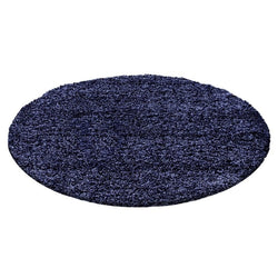 Round High Pile Floor Rug - Life Blue