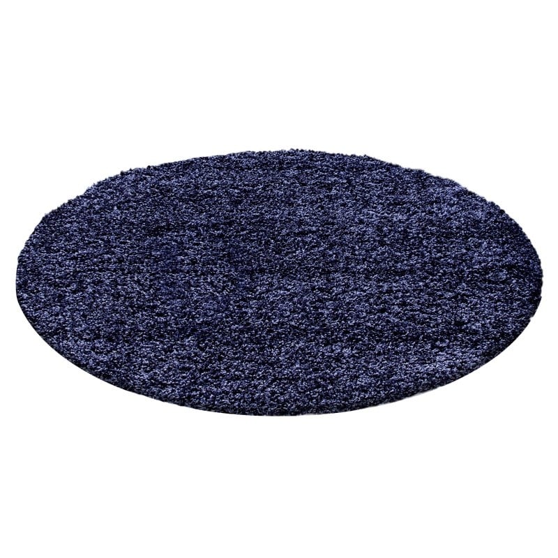 Round High Pile Floor Rug - Life Blue