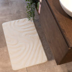 Bathroom Rug - Cassie Shapes White