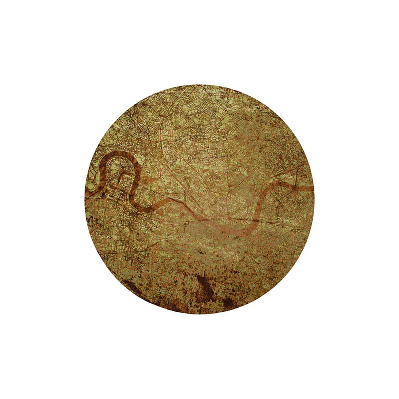 Round Graphic floor rug - Cities London 9320