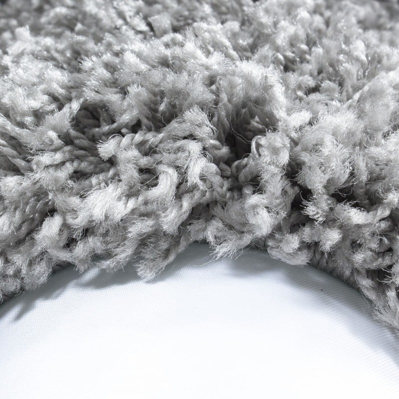 Round high-pile floor rug - Life Light Grey