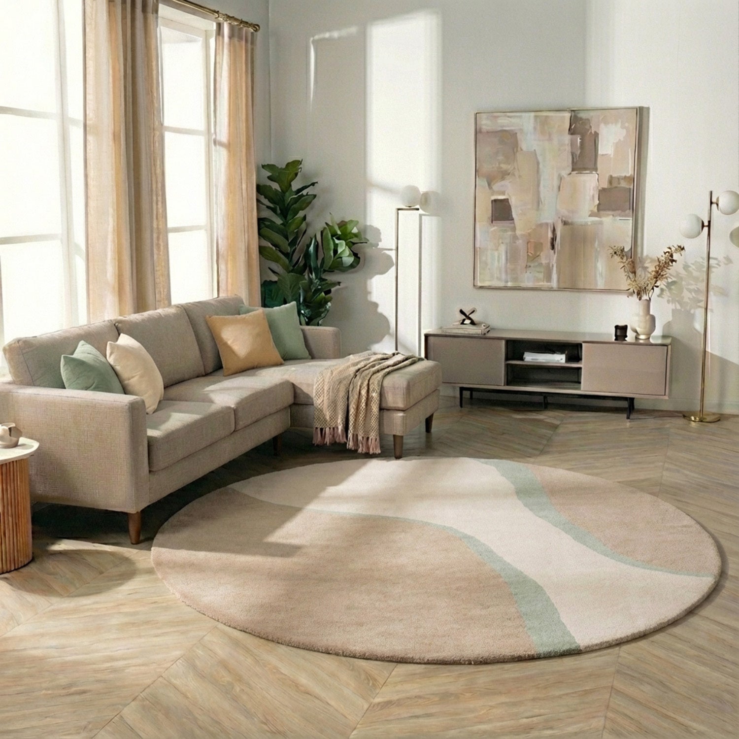 Round Wool Rug – Vienna Mint Green