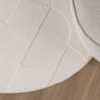 Round Scandinavian Rug - Charm Circles White