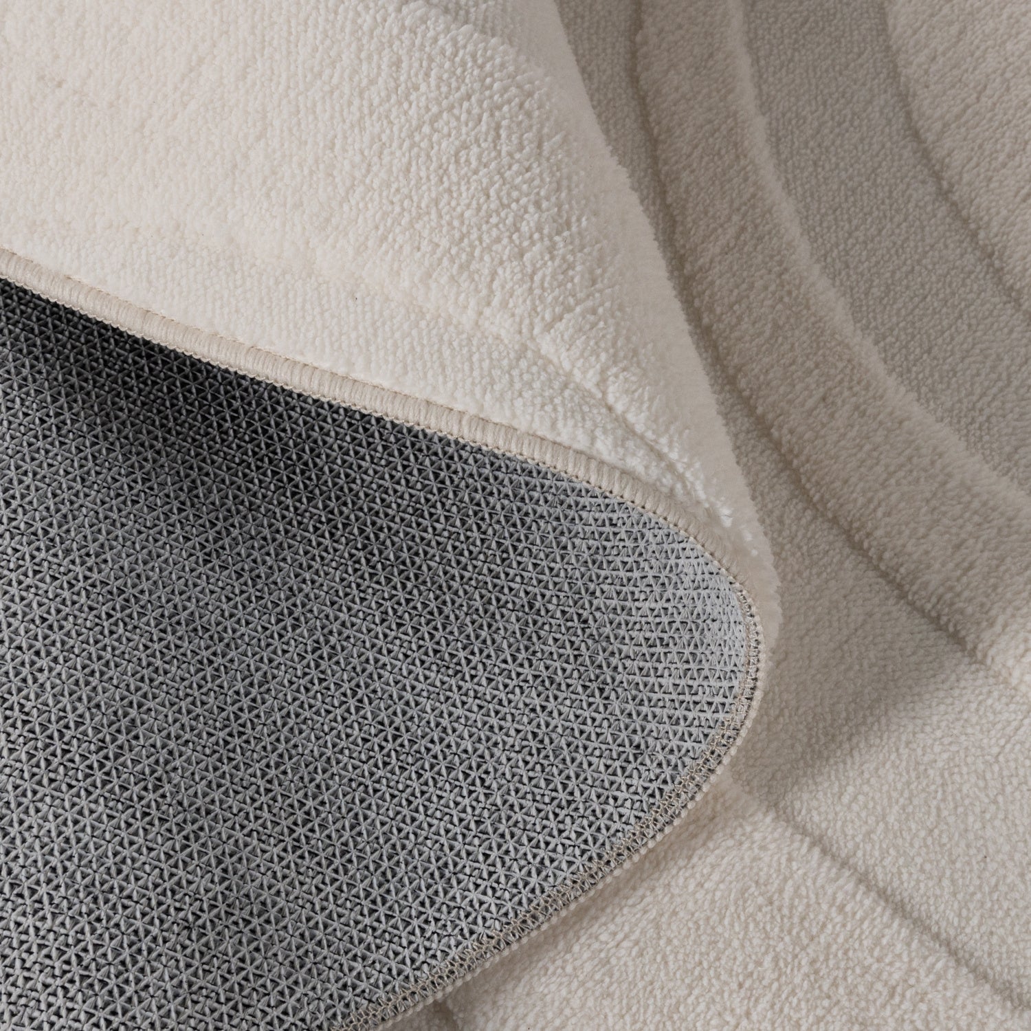 Round Scandinavian Rug - Charm Shapes White
