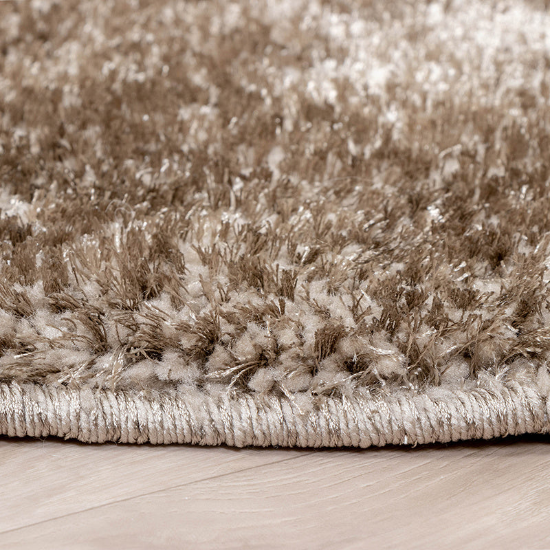 Round High-Pile Rug - Glazy Taupe
