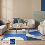 Geometric Rug – Swing Shapes Blue