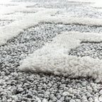 Scandinavian floor rug - Pitea Retro Grey/Cream