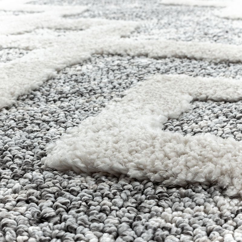 Scandinavian floor rug - Pitea Retro Grey/Cream