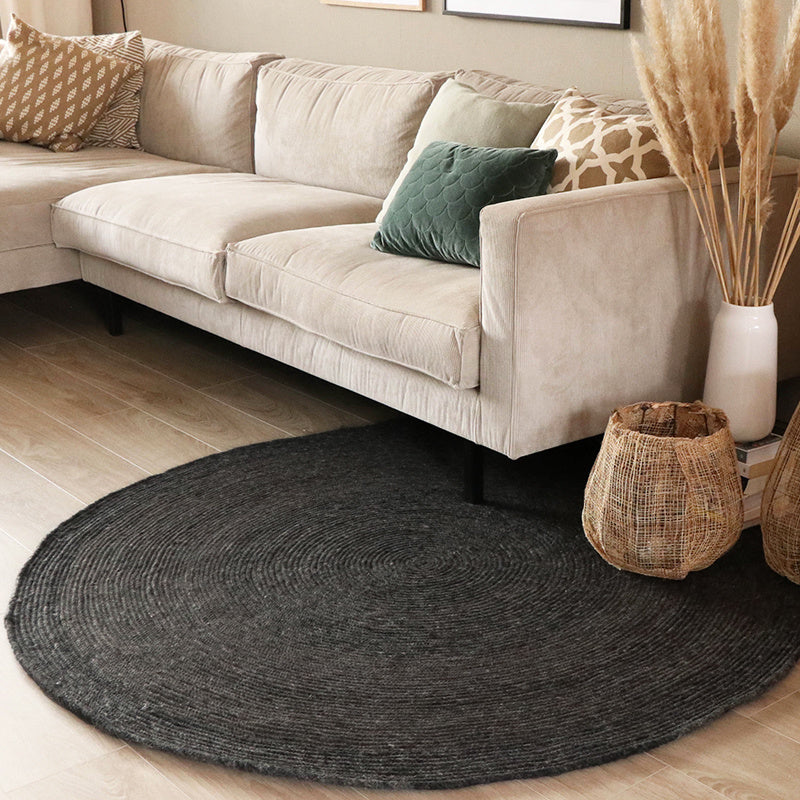 Round Wool Rug - Wise Anthracite