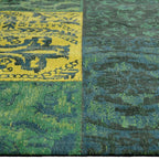 Patchwork floor rug - Delany Green/Yellow