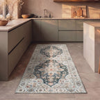 Washable Runner - Domingo Mandala Dark Green