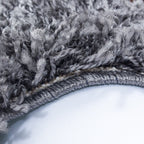 Round High Pile floor rug - Life Grey