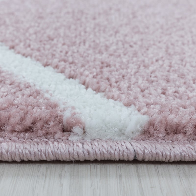 Low-pile floor rug - Smoothly Weave Pink/White