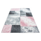 Modern floor rug - Tetris Pink 1710