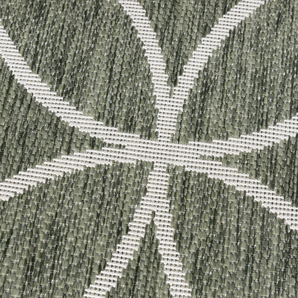 Geometric Outdoor Rug – Faro Ripple Green/White