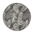 Round Outdoor Rug - Malta Leaves Black