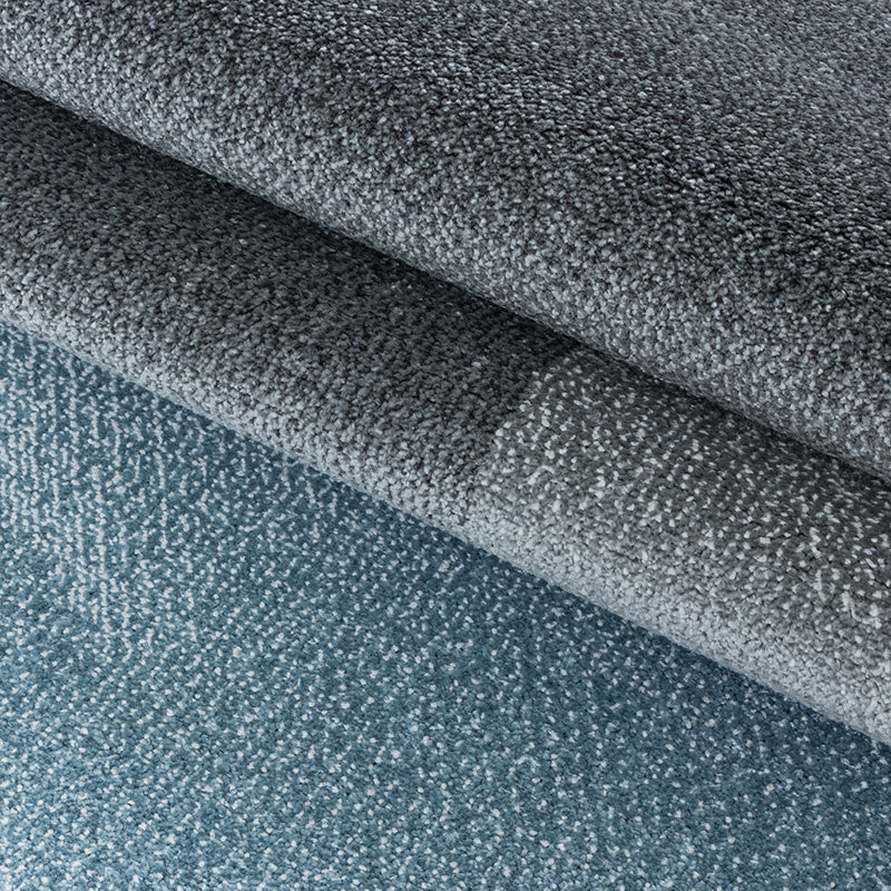 Retro Floor Rug - Stencil Rectangles Blue/Grey