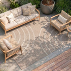 Indoor & Outdoor Rug – Sierra Curves Beige/Cream