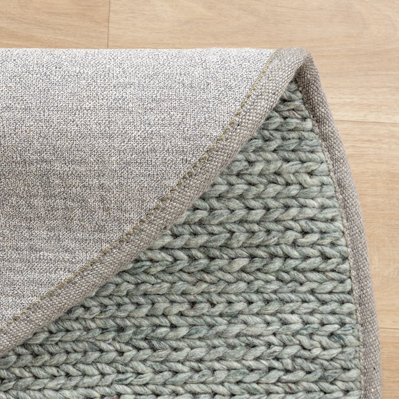 Round Wool Rug - Twist Green