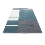 Modern Floor Rug - Tetris Blue 1310