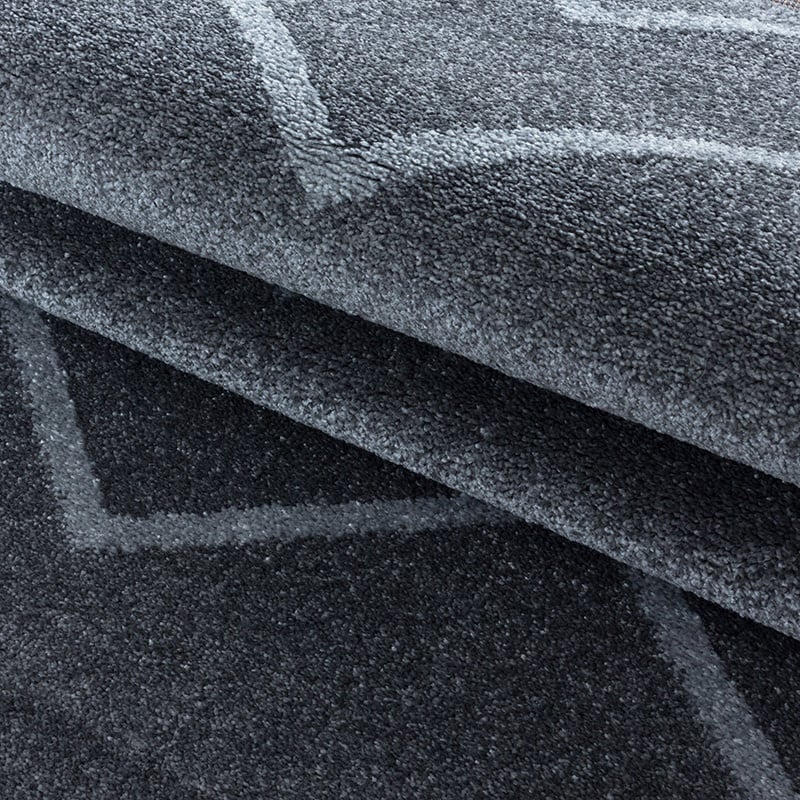 Low-pile floor rug - Smoothly Weave Grey/White