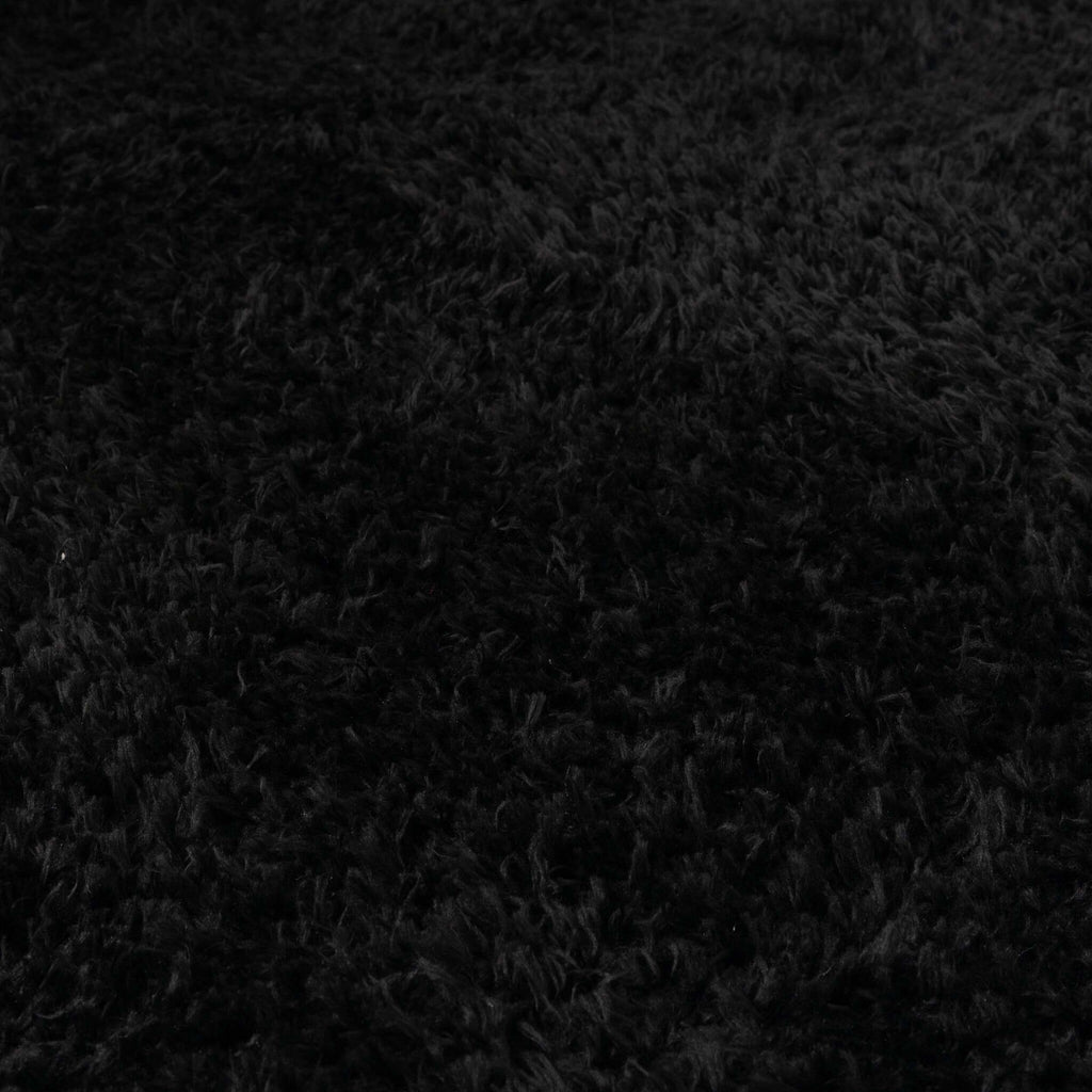 Oval Shaggy Rug - Blaze Black