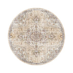 Runder Orientteppich – Leyla Medaillon Taupe