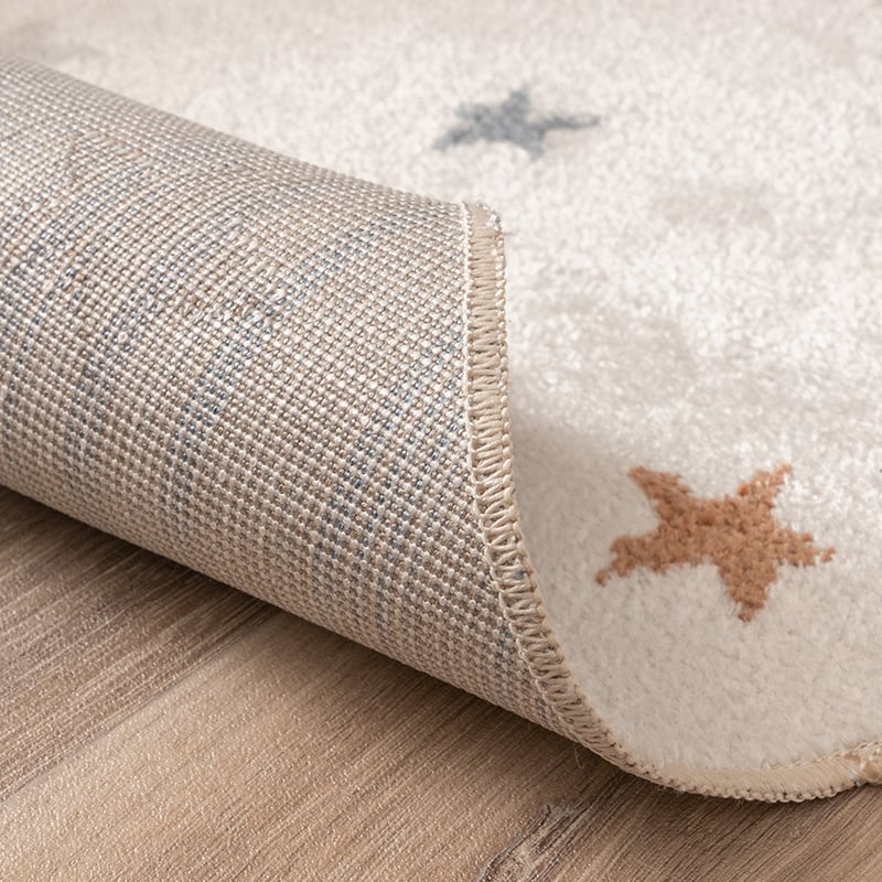 Round Washable Kids Rug - Ravi Stars Multicolour