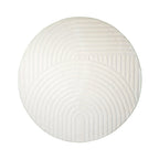 Round Scandinavian Rug - Charm Curves White