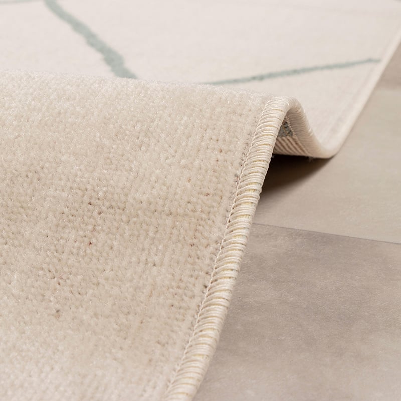 Scandinavian Outdoor Rug - Odin Lines Cream/Green