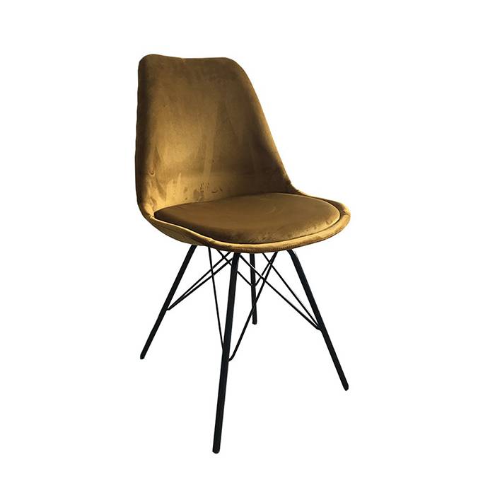 Velvet Chair - Gold/Ochre Yellow