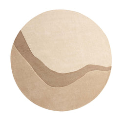 Round wool floor rug - Organix Beige/Cream 210