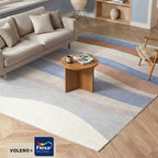 Geometric Rug – Swing Waves Blue/Pink