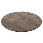 Round High-Pile Floor Rug - Life Mocha