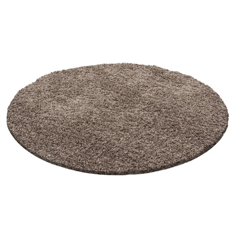 Round High-Pile Floor Rug - Life Mocha