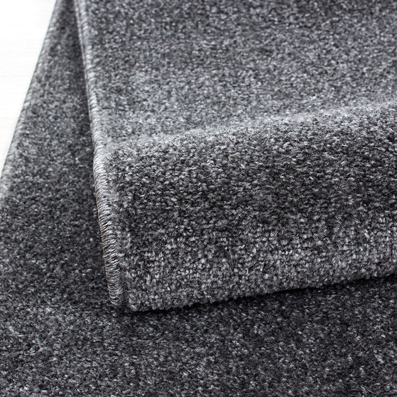 Round Low Pile Floor Rug - Asa Grey