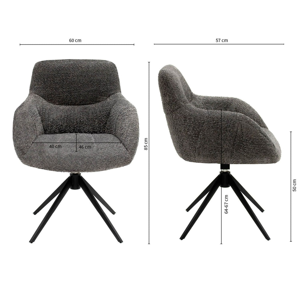 Swivel Chair - Fer Dark Grey