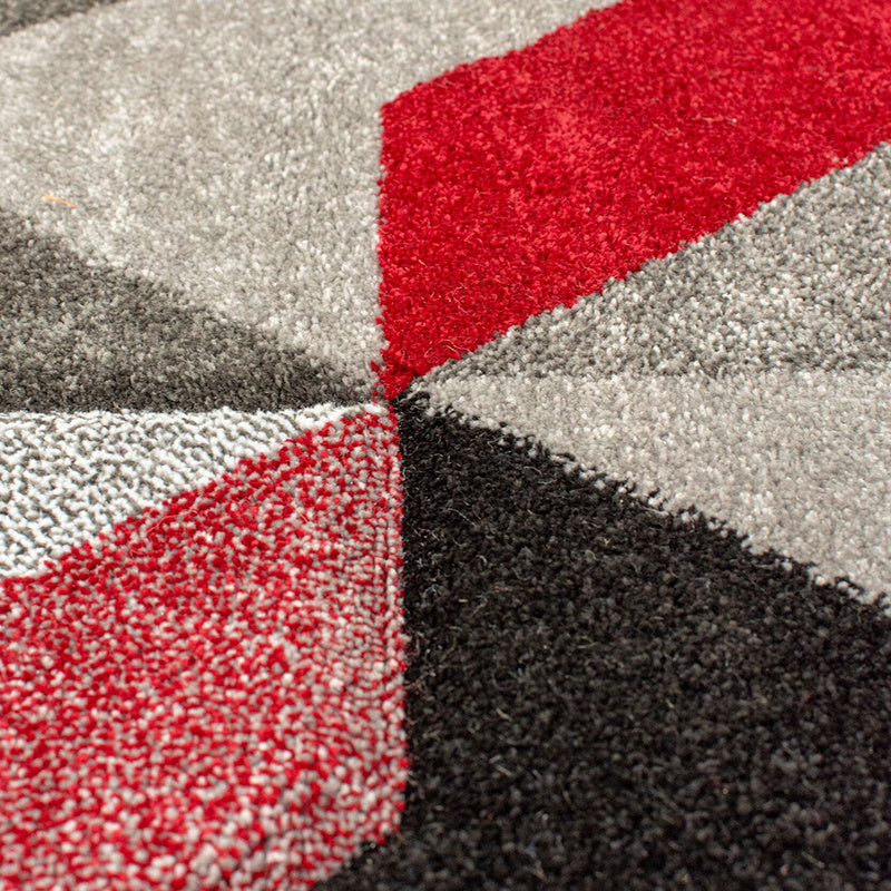 Modern floor rug - Hando Arora Grey/Red